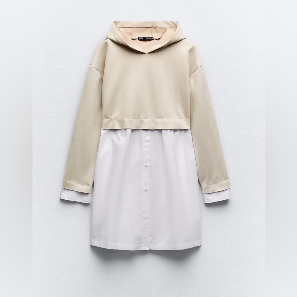 Zara contrasting faux suede dress